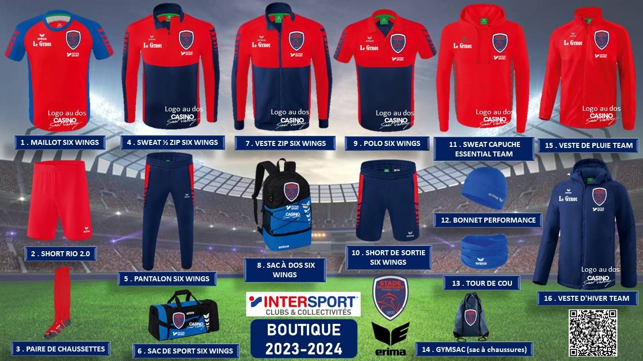 Boutique stade valeriquais football 2023 2024